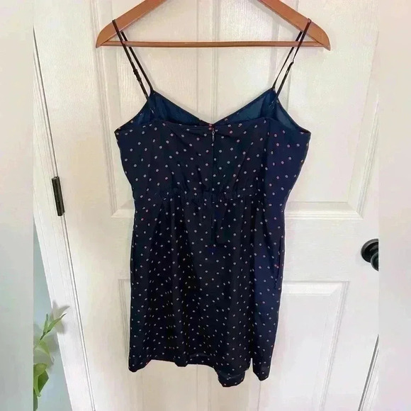 J. Crew Navy & Pink Polka Dot Seaside Cami Dress size 8 - Picture 4 of 4
